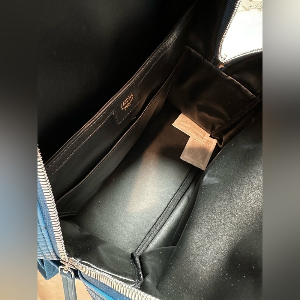 MCM blue Leather Backpack with studs brand new with tag - Picture 8 of 16